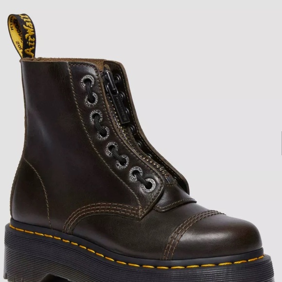 SINCLAIR ORLEANS LEATHER PLATFORM BOOTS size 12m - Picture 2 of 6